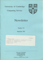 University of Cambridge Computing Service May/June 1987 Newsletter 133