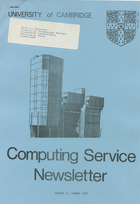 University of Cambridge Computing Service Summer 1978 Newsletter 59