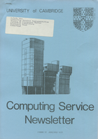 University of Cambridge Computing Service June/July 1978 Newsletter 58