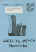 University of Cambridge Computing Service April 1978 Newsletter 56
