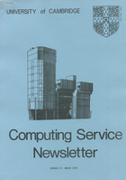 University of Cambridge Computing Service March 1978 Newsletter 55