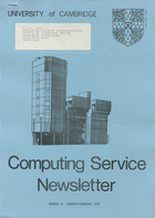 University of Cambridge Computing Service January/February 1978 Newsletter 54