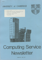 University of Cambridge Computing Service May 1977 Newsletter 48