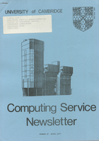 University of Cambridge Computing Service April 1977 Newsletter 47