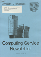 University of Cambridge Computing Service May/June 1979 Newsletter 66