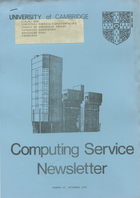 University of Cambridge Computing Service December 1976 Newsletter 44