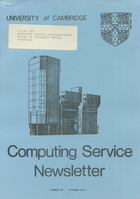 University of Cambridge Computing Service October 1976 Newsletter 42