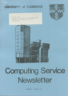 University of Cambridge Computing Service Summer 1976 Newsletter 41