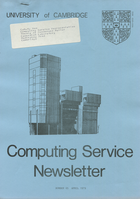 University of Cambridge Computing Service April 1979 Newsletter 65