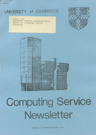 University of Cambridge Computing Service January/February 1976 Newsletter 36