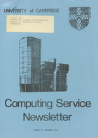 University of Cambridge Computing Service December 1975 Newsletter 35