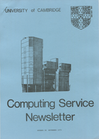 University of Cambridge Computing Service November 1975 Newsletter 34
