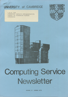 University of Cambridge Computing Service Summer 1975 Newsletter 32