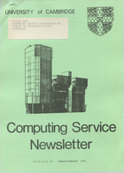 University of Cambridge Computing Service January/February 1975 Newsletter 26