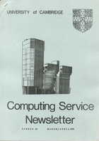 University of Cambridge Computing Service March/April 1974 Newsletter 20
