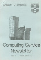 University of Cambridge Computing Service January/February 1974 Newsletter 19