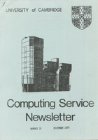 University of Cambridge Computing Service December 1973 Newsletter 18