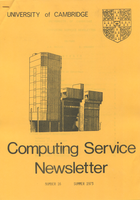 University of Cambridge Computing Service Summer 1973 Newsletter 16