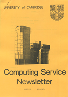 University of Cambridge Computing Service April 1973 Newsletter 15