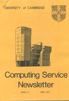 University of Cambridge Computing Service March 1973 Newsletter 14