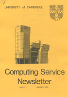 University of Cambridge Computing Service November 1972 Newsletter 12