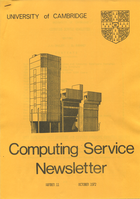 University of Cambridge Computing Service October 1972 Newsletter 11