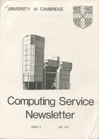 University of Cambridge Computing Service June 1972 Newsletter 8