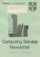 University of Cambridge Computing Service November 1974 Newsletter 24