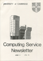 University of Cambridge Computing Service April 1972 Newsletter 6
