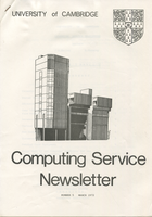 University of Cambridge Computing Service March 1972 Newsletter 5