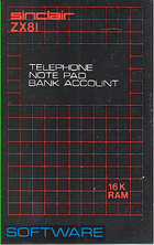 Sinclair ZX81 Software Cassette 3 - Business & Household