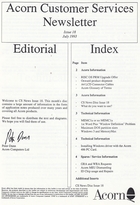 Acorn Customer Services Newsletter - Issue 18
