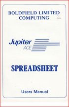 Jupiter Ace - Spreadsheet - User's Manual