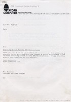 Acorn Computer MOS Enquiries Standard Letter A