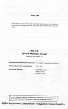 Digital PDP11 2B RT-11 System Message Manual