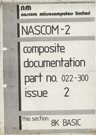 NASCOM 2 - Composite documentation Issue 2 - 8k BASIC