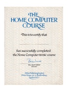 The Home Computer Course - Completion Certificate
