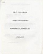Cray User Group - Communications SIC