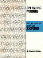 Silver-Reed EXP 550 Operating Manual