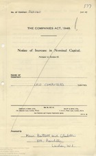 64209 Legal Companies Act forms for LEO Computers Ltd, March 1963