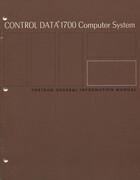 Control Data 1700 Computer System: Fortran General Information Manual