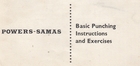 Powers-Samas - Basic Punching Instructions and Exercises