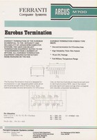 Ferranti Argus M700 Eurobus Termination Information Sheet