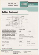 Ferranti Argus M700 Cabinet Equipment Information Sheet