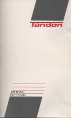 Tandon GW BASIC Users Guide