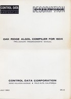 Oak Ridge Algol Compiler For 1604