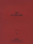 Elliott 503 Autocode Technical Manual