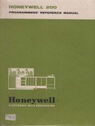 Honeywell 200 Programmers' Reference Manual