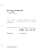 MicroVMS Release Notes