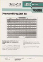 Ferranti Argus M700 76686 Prototype Wiring Card Kit Information Sheet